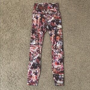 Lululemon Abstract Red and Purple Leggings